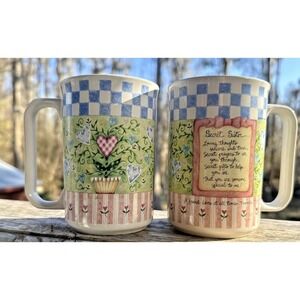 Dicksons Secret Sister Inspirational Coffee Mugs – Set of 2, Floral, EUC